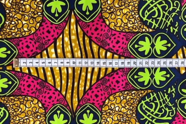 PINK LIME Waxprint Stoff